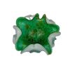 Green and White Murano Folded Rim Bowl by Fratelli Toso