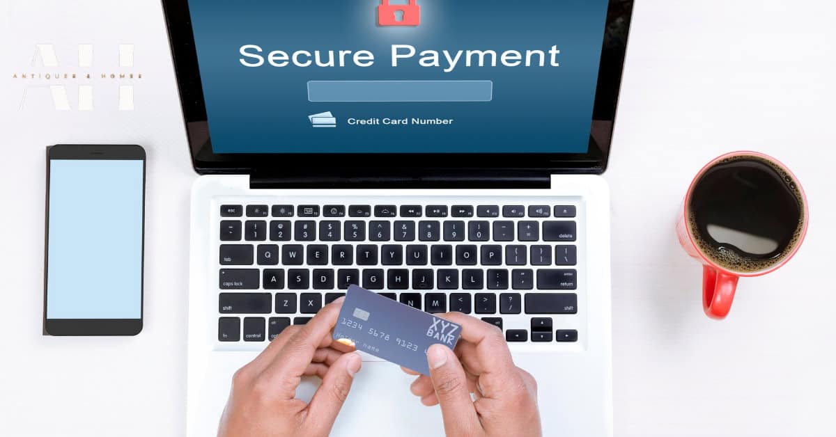 visual of secure payment methods for buying antiques online