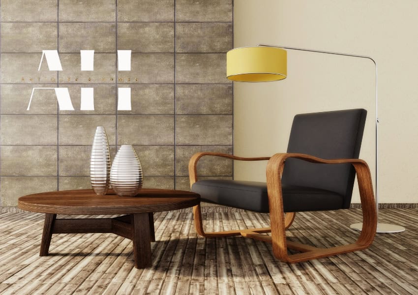 mid century modern furniture and accesories in a stylised room of the period