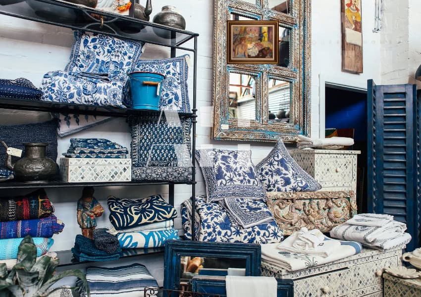 an eclectic mix of antiques and vintage items