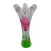 sold - chribska tri colour vase by josef hospodka green white and pink