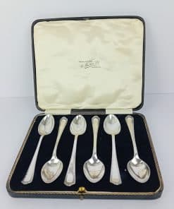 Alternative view of Cased Set 6 Sterling Silver Teaspoons - Harrison Fisher & Co 1931