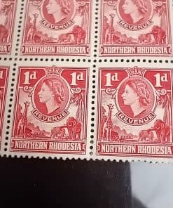 Alternative view of Northern Rhodesia Stamps 1d Revenue 1955 Block Of 12 MNH