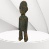 Side view of an original Lobi Bateba Phuwe fertility figure, hand-carved from dark wood, showing upright posture and pronounced facial features, approx. 26cm tall, against a plain white background.