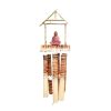 Handmade bamboo Buddha windchime with six medium tubes and carved Buddha figure, natural finish, designed for garden or meditation space.