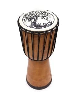 40cm Wide Top Djembe Drum featuring a hand-painted Tree of Life design on the skin