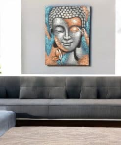 Alternative view of Decorative Buddha Painting-Rose Gold Flower 75x55cm