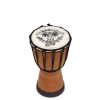 20cm Elephant Wide Top Djembe Drum with goblet shape, flared top, and hand-painted elephant design on the skin.
