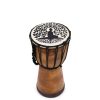 25cm Buddha Wide Top Djembe Drum with flared top, hand-painted Buddha design on the skin, and compact artisan craftsmanship.