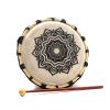 elegant looking 20cm Mandala Pattern Shamanic Drum made from suar wood and goatskin