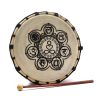25cm Large Chakra Shamanic Drum with goat skin head, chakra design, and handcrafted suar wood frame