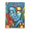 Blue and Gold Buddha Painting with floral design, 75x55cm canvas, mounted on wooden frame, ready to hang.