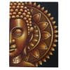 Image of a Buddha Mandala Picture featuring a gold half Buddha face with mandala detail, printed on canvas, framed in Albasia wood, 60x80cm.