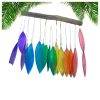 Handmade Rainbow Glass Chime with assorted colourful glass pieces and natural wood, approx. 1 metre, 250 g, decorative and charming