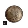 1887 Half Crown Queen Victoria Jubilee Head silver coin, obverse side showing detailed portrait