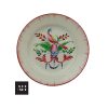 19th-century French Faience Plate featuring a tropical bird and floral motifs from Les Islettes, Strasbourg, circa 1870