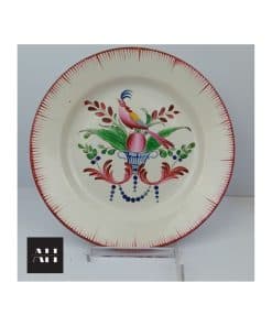 Alternative view of 19th-Century French Faience Plate - Exotic Bird Motif