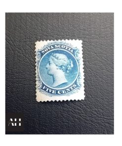 Nova Scotia 5 Cents Blue stamp, 1860 issue, unmounted mint, retains original gum, SG 12, rich deep blue colour and excellent condition.