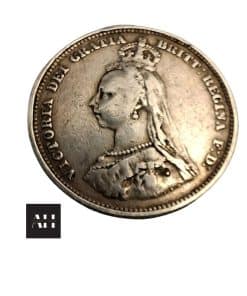 Alternative view of 1887 Shilling Coin Queen Victoria Jubilee Head