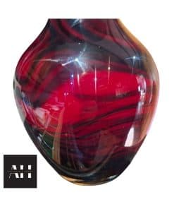 Alternative view of Red Studio Glass Vase, Mid 20th Century Hand-Blown Art Glass