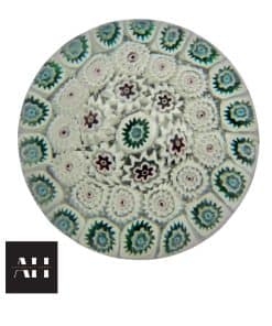 Alternative view of White Millefiori Paperweight, 5 Concentric Rows Murano Glass