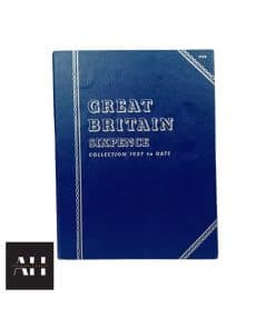 Whitman Sixpence Collection 1937–1967, George VI and Elizabeth II British coins, rare 1952 sixpence, vintage Whitman folder.