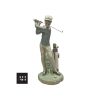 LLadro Golfer Figurine in fine glazed porcelain, sports themed decorative sculpture in excellent condition.