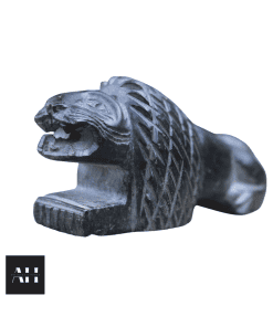 Antique hand carved stone lion pyrogene with match striker grooves and cigarette rest