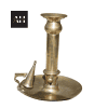 Victorian Brass Chamberstick with push-up mechanism and attached snuffer, late nineteenth century