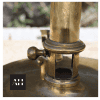 Close view of working push-up candle ejector mechanism on Victorian Brass Chamberstick